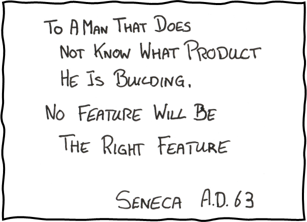 To A Man That Does Know What Product He Is Building, No Feature Is The Right Feature.